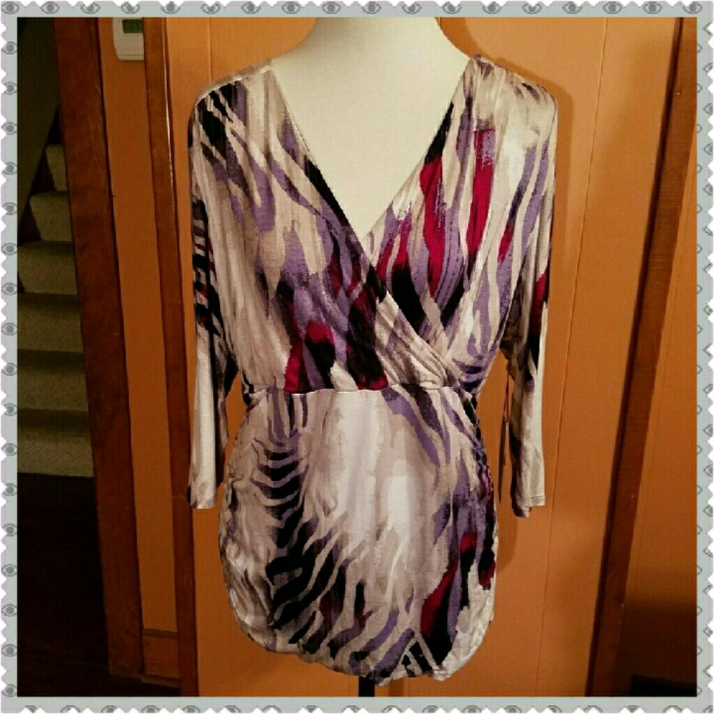 Jennifer Lopez Criss Cross Ruched Top  XL